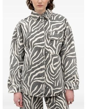 HUGO Zebra-Print Shirt - Gray