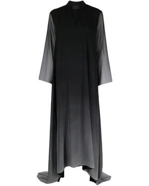 Tessitura Body Couture Dune Gradient-Print Oversized Maxi Abaya Dress - Black