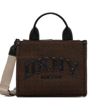 DKNY Check-Appliqué Tote Bag - Black