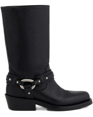 Rabanne Xl Link Biker Boots - Black