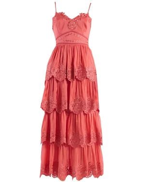 CHRISTY LYNN Maple Tiered Embroidered Maxi Dress