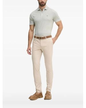 Hackett Geometric-Pattern Polo Shirt - Natural
