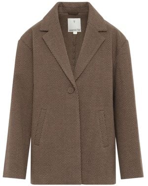 Unreal Fur Blazer Meridian À Motif De Chevrons - Brown