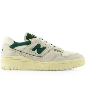 New Balance Baskets 550 En Cuir À Empiècements - Green