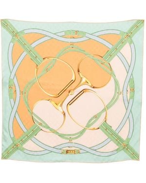 Gucci Pañuelo con estampado de bridas - Amarillo