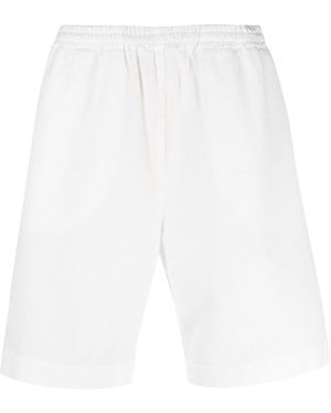 AMISH Logo-Patch Straight-Leg Shorts - White