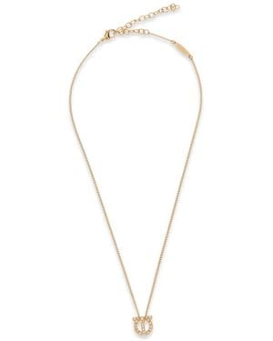 Ferragamo Gancini Crystal-Embellished Necklace - White