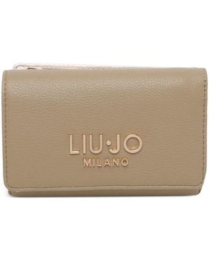 Liu Jo Logo Clip Wallet - Natural