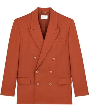 Saint Laurent Double-Breasted Blazer - Orange