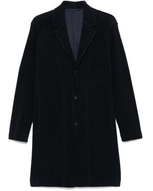 Homme Plissé Issey Miyake Plissierter Mantel - Blau