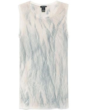 Avant Toi Marbled-Pattern Tank Top - White