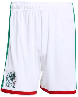 adidas Mexico Crest-Patch Side-Stripe Shorts - White