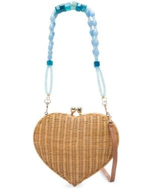 Serpui Passionate Heart Clutch Bag - White