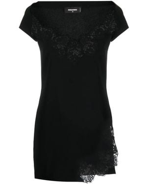 DSquared² Lace-Detail Minidress - Black