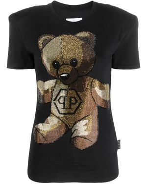 Philipp Plein Sexy Pure Fit Crystal-Embellished T-Shirt - Black