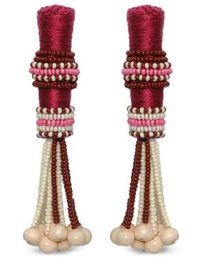 Johanna Ortiz Mosaic Dreams Beaded Earrings - Red