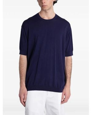 Grayed Camiseta Con Ribete De Canalé - Azul