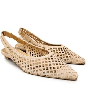 Poche Paris Perforierte Slingback-Pumps - Mettallic