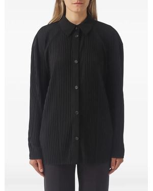Max Mara Chemise À Design Plissé - Black