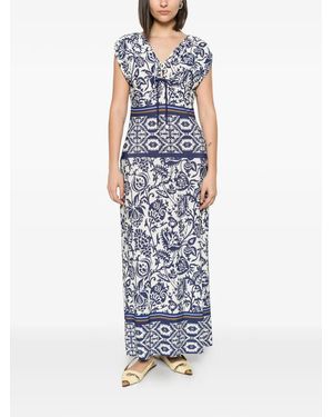 Clips Floral-print maxi dress - Blau