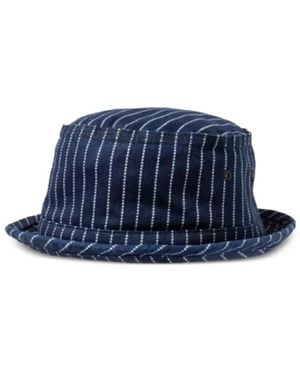 Sugar Cane Jeans Stripe-Pattern Bucket Hat - Blue