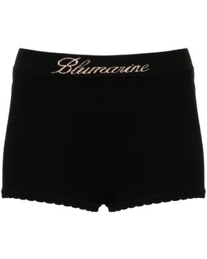 Blumarine Logo-Jacquard Mini Shorts - Black