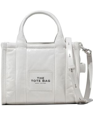 Marc Jacobs Bolso The Shiny Crinkle Tote pequeño - Blanco