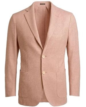 Sartorio Napoli Woven-Texture Notch-Lapel Jacket - Pink