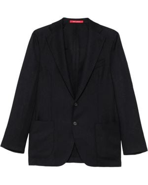 Bagnoli Sartoria Napoli Herringbone-Weave Blazer - Black