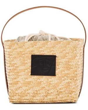 Plan C Handtasche Aus Gewebtem Bast - Natur