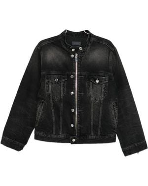 Haikure Zip-Up Denim Jacket - Black