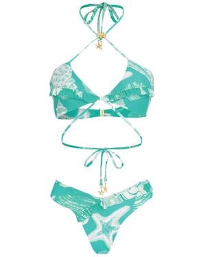 Amir Slama Bikini con estampado de estrellas de mar de x Jade Picon - Verde