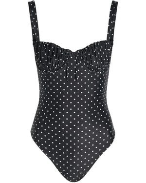 Faithfull the Brand Dinard Polka-Dot Swimsuit - Black