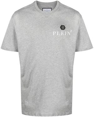 Philipp Plein T-Shirt Con Placca Logo - Grigio