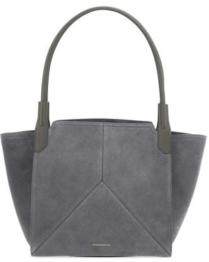 Victoria Beckham Petit Sac Cabas Victoria À Empiècements - Grey