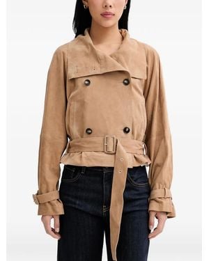 Marc O' Polo Double-Breasted Belted Jacket - Blue
