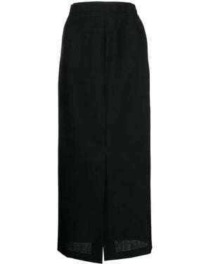 Enfold High-Waisted Wool Maxi Skirt - Black