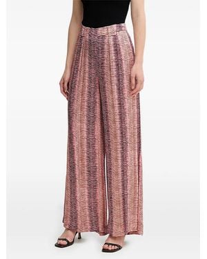 INTROPIA All Over-Patterned Pleated Pants - Red