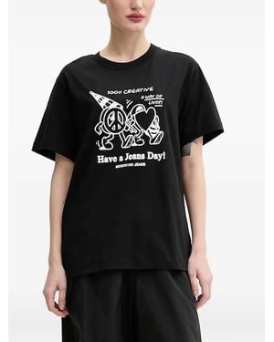 Moschino Graphic-print Crew-neck T-shirt - Black