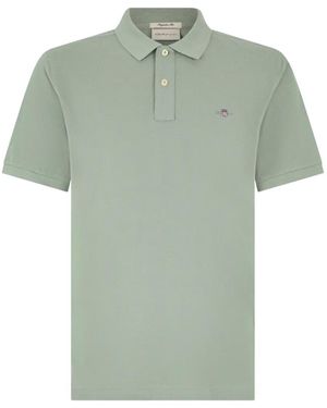 GANT Logo-Embroidered Cotton Polo Shirt - Green