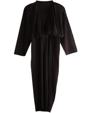 YANGKEHAN Wrap Split Dress - Black