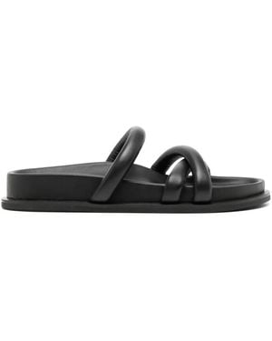 St. Agni Soft Cross Strap Slippers - Zwart