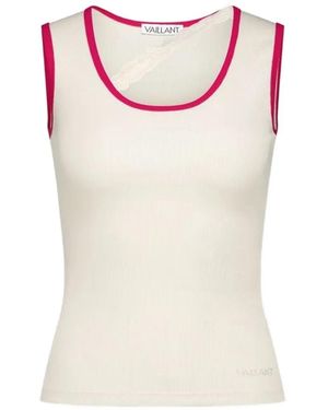 Vaillant Studio Ribbed Lace-Trim Tank Top - Pink