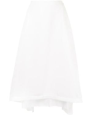 Sulvam Jersey Knit Flared Skirt - White
