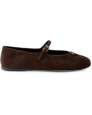 Prada Suede Ballerinas - White