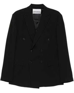 Amaranto Double-Breasted Blazer - Black