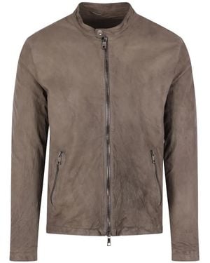 Giorgio Brato Lammlederjacke mit Reißverschluss - Braun