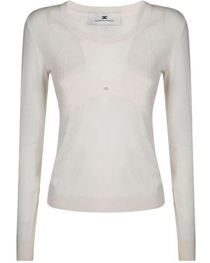 Elisabetta Franchi Top de canalé - Gris