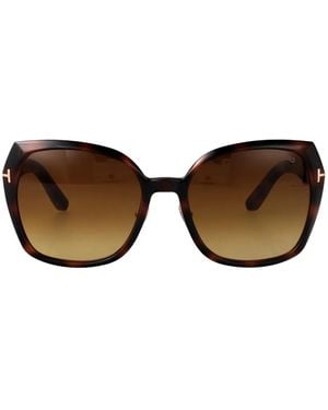 Tom Ford Occhiali Da Sole Squadrati Con Effetto Tartarugato - Marrone