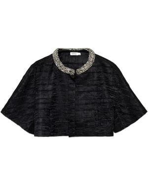 Jonathan Simkhai Elvessa Crystal-Embellished Cropped Jacket - Black